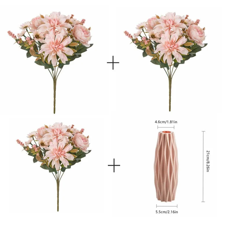 1Pc Artificial Silk Dahlia Rose Daisy
