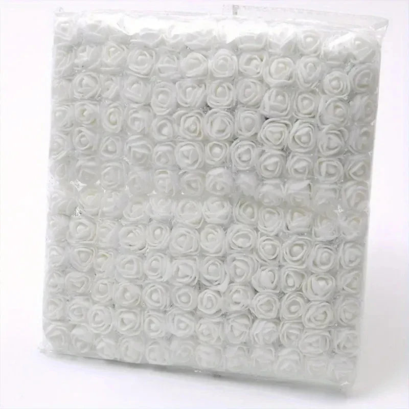 144pcs Mini Red Foam Rose Heads