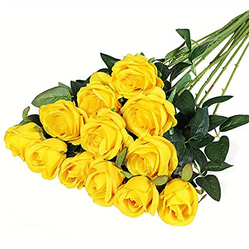 12pcs Artificial Rose Bouquet Décor
