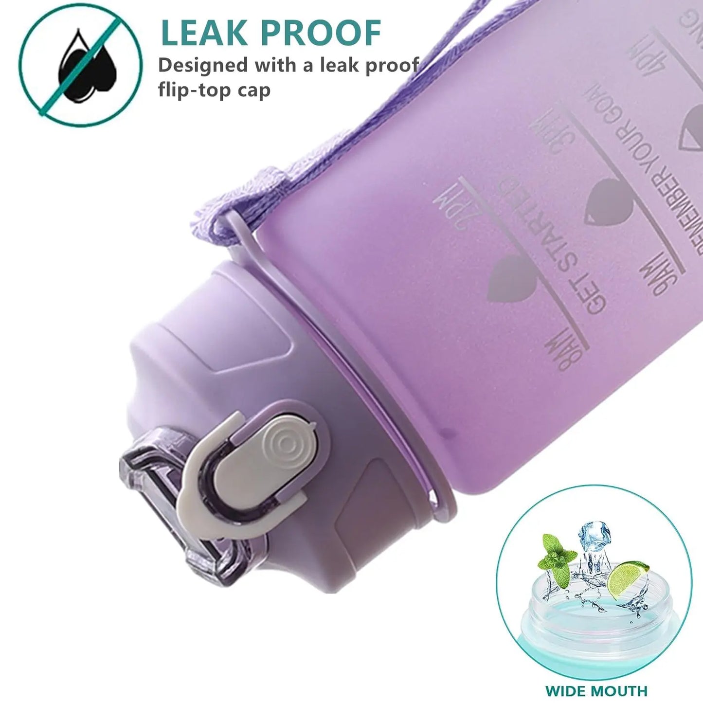 24 OZ BPA Free Water Bottle with Carrying Strap