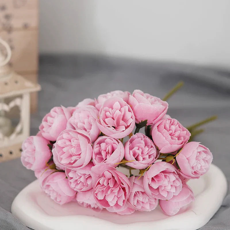 27 Heads Pink Roses Peony Bouquet
