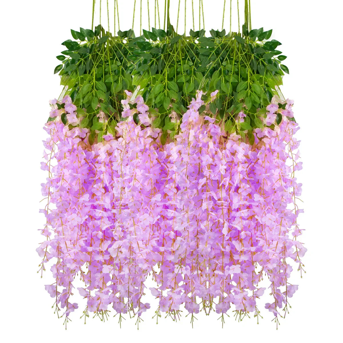 12PCS Silk Wisteria Vine Hanging Flowers