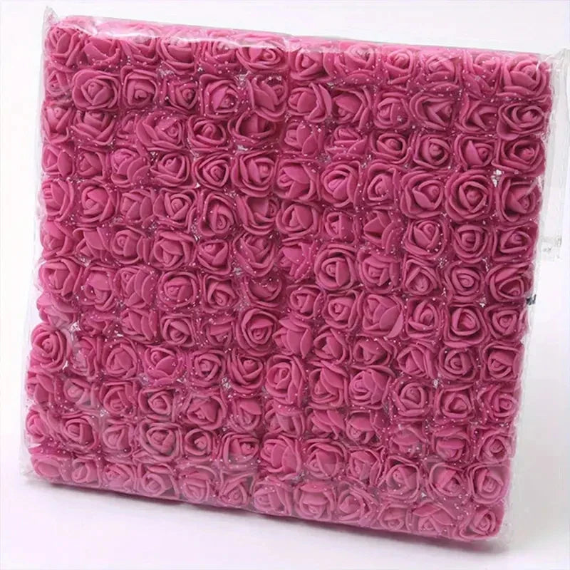 144pcs Mini Red Foam Rose Heads