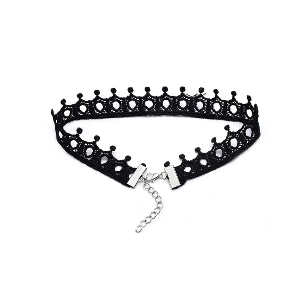 Black lace gothic choker necklace