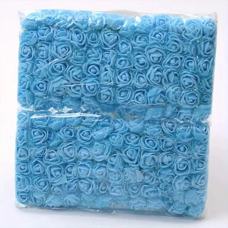 144pcs Mini Red Foam Rose Heads