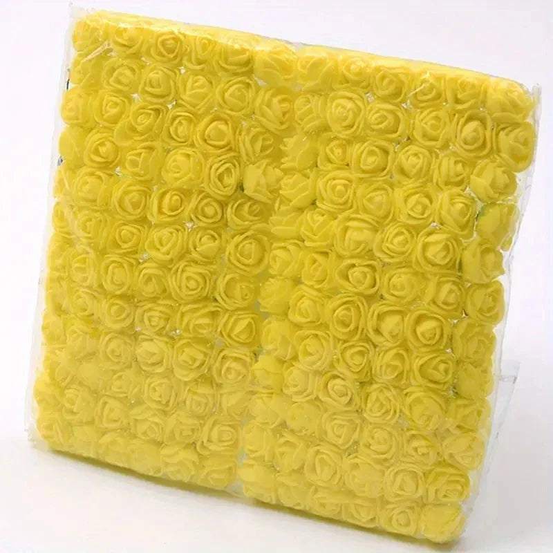 144pcs Mini Red Foam Rose Heads