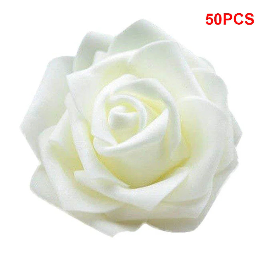 50PCS PE Foam Artificial Rose Flowers