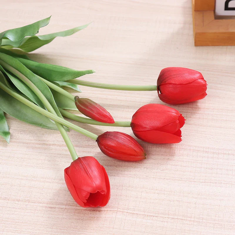 5PCS Real Touch Artificial Tulip Flowers