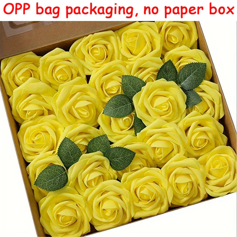 25PCS Artificial Roses with Stems for DIY