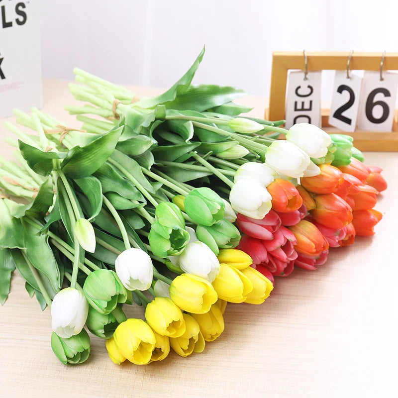5PCS Real Touch Artificial Tulip Flowers