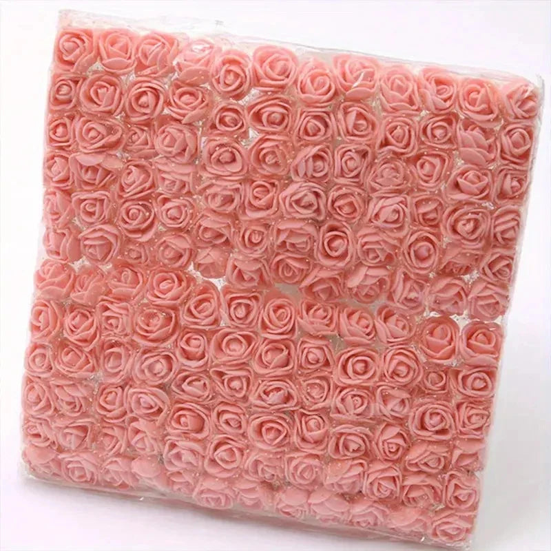 144pcs Mini Red Foam Rose Heads