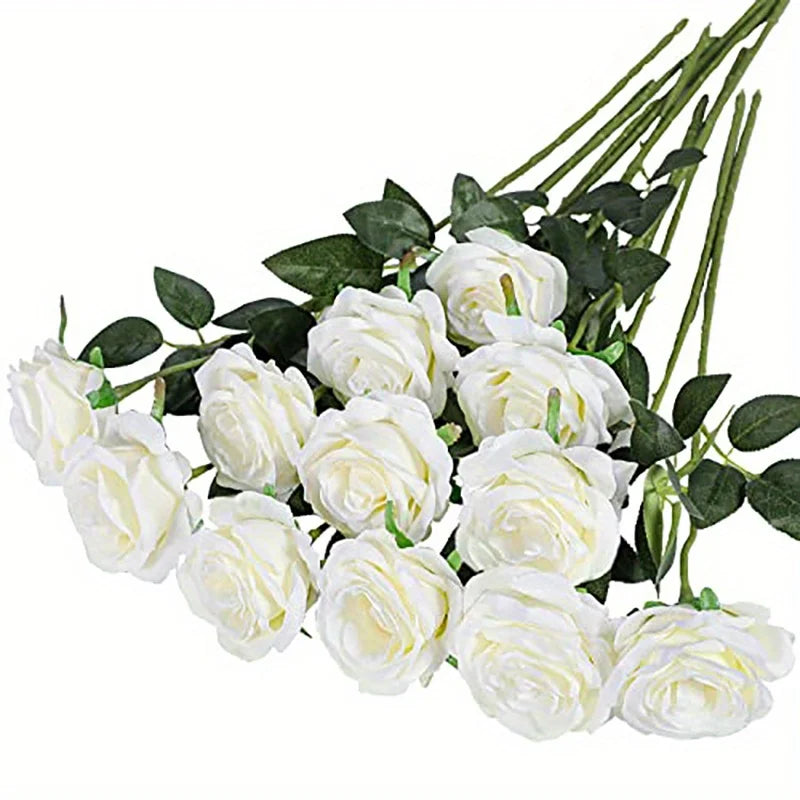 12pcs Artificial Rose Bouquet Décor