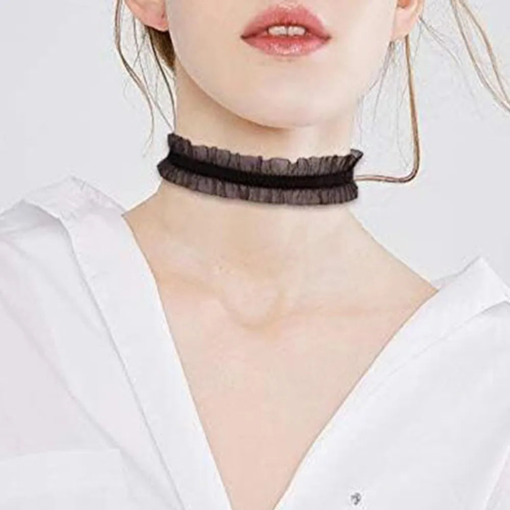 Black lace gothic choker necklace
