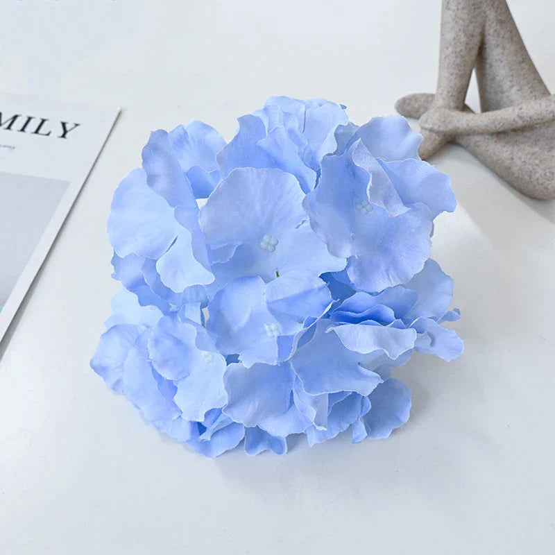 10PCS Silk Hydrangea Heads with Stems