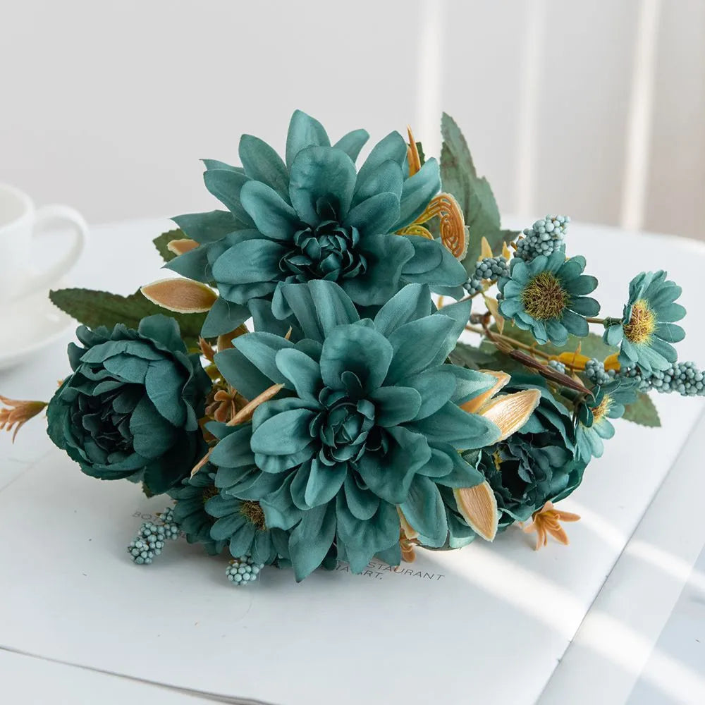 1Pc Artificial Silk Dahlia Rose Daisy