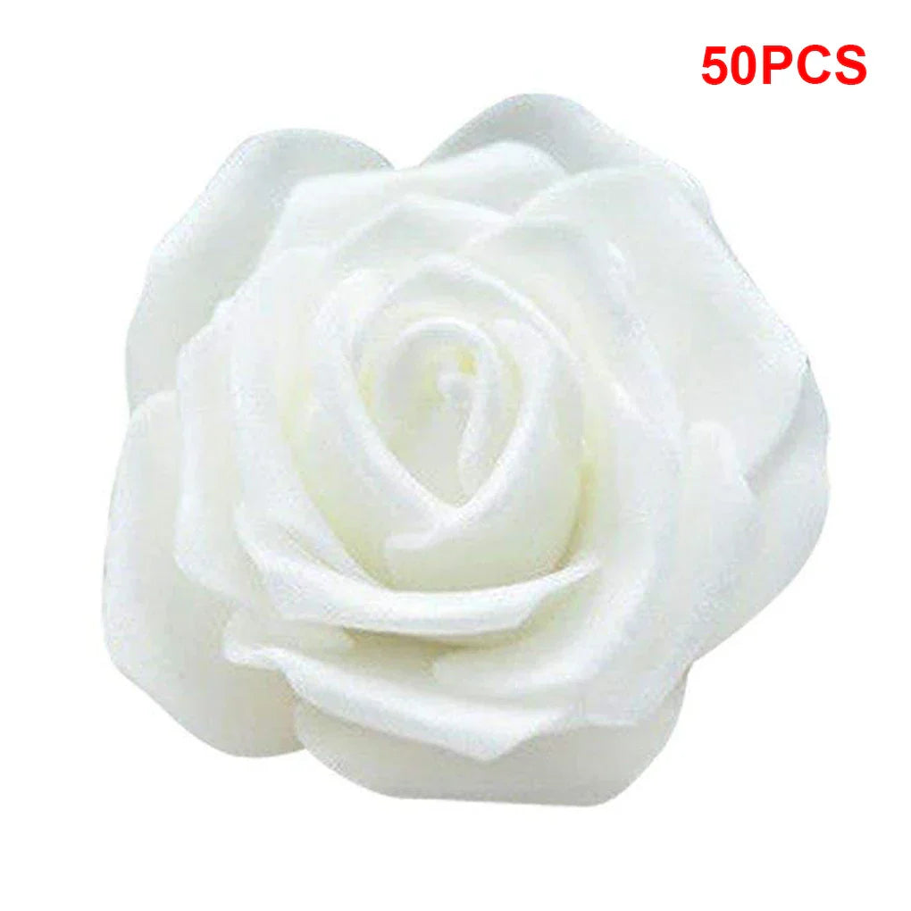 50PCS PE Foam Artificial Rose Flowers