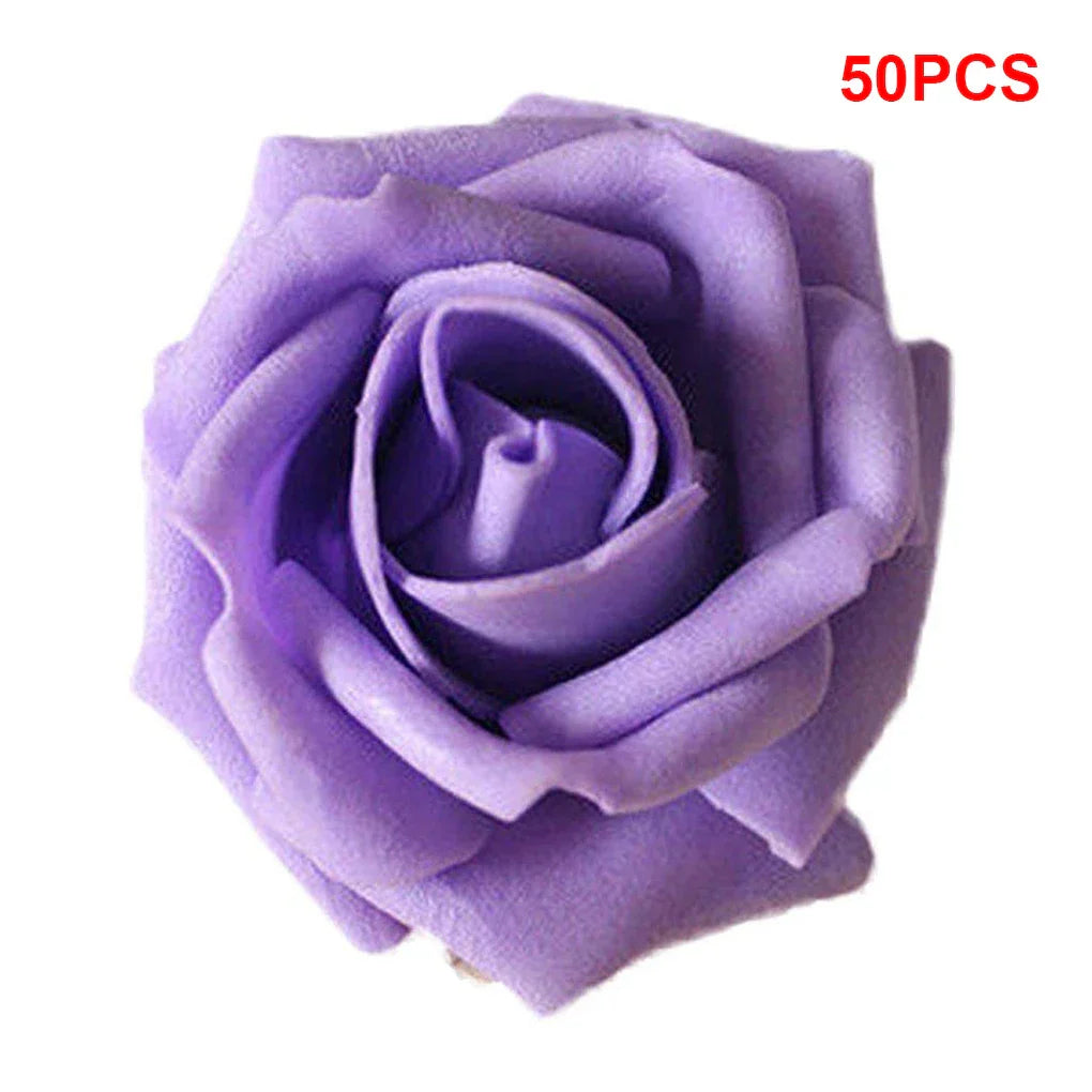 50PCS PE Foam Artificial Rose Flowers