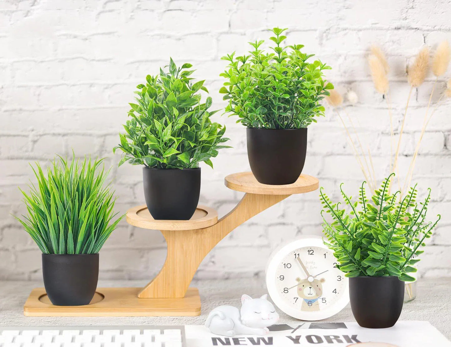 4-Pack Small Artificial Plants Décor