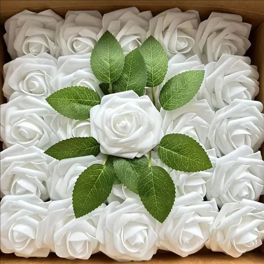 High-Grade White PE Rose Heads