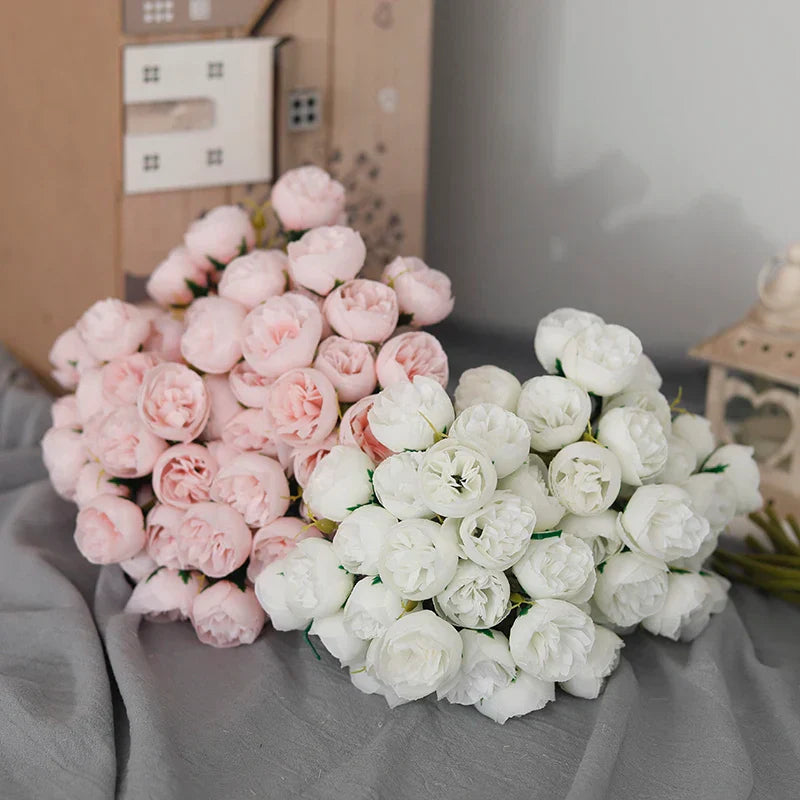 27 Heads Pink Roses Peony Bouquet