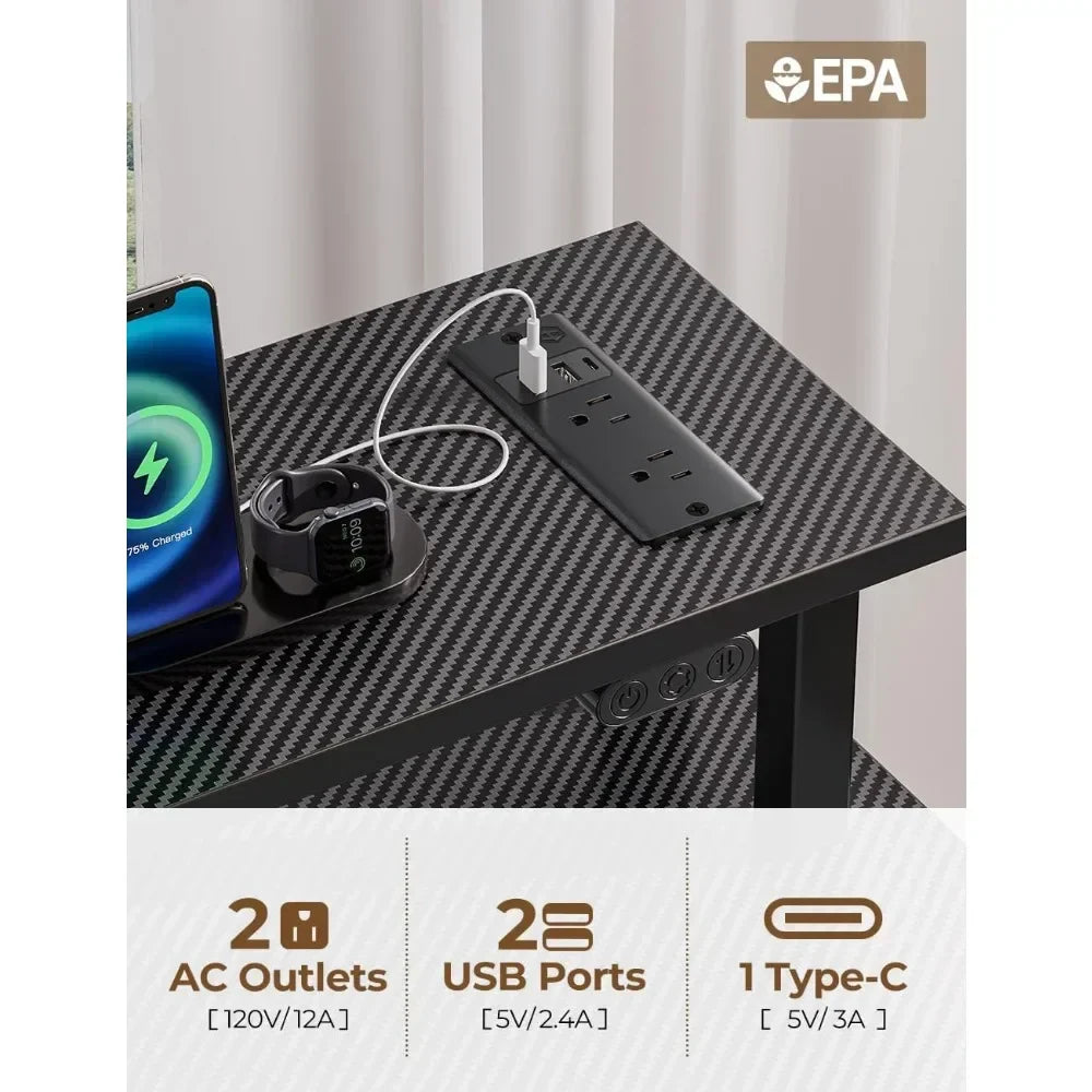 Home Office Desk with Power Outlets
