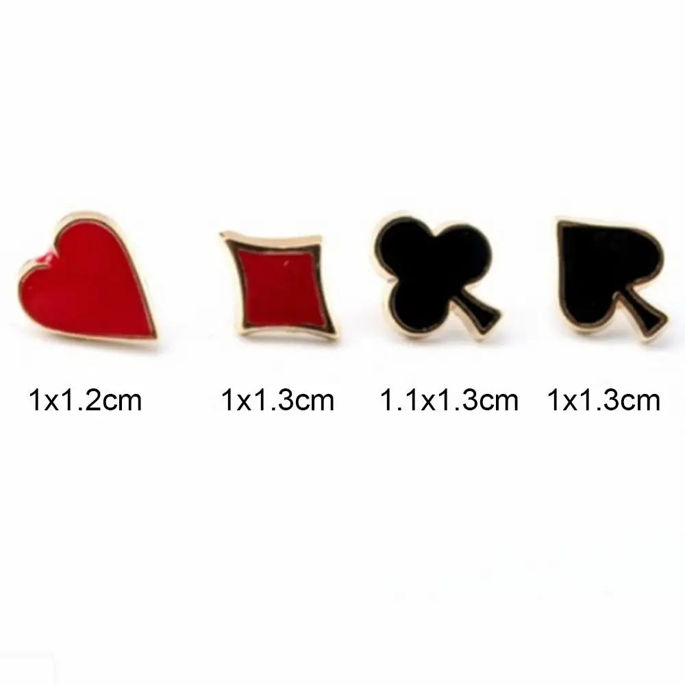 4pcs Poker Shape Collar Pin Set