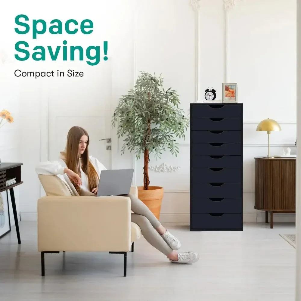 Bianca 9-Drawer Wood Storage Dresser