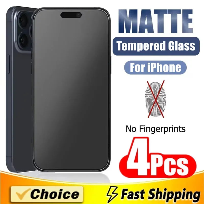 4Pcs Matte iPhone Screen Protector