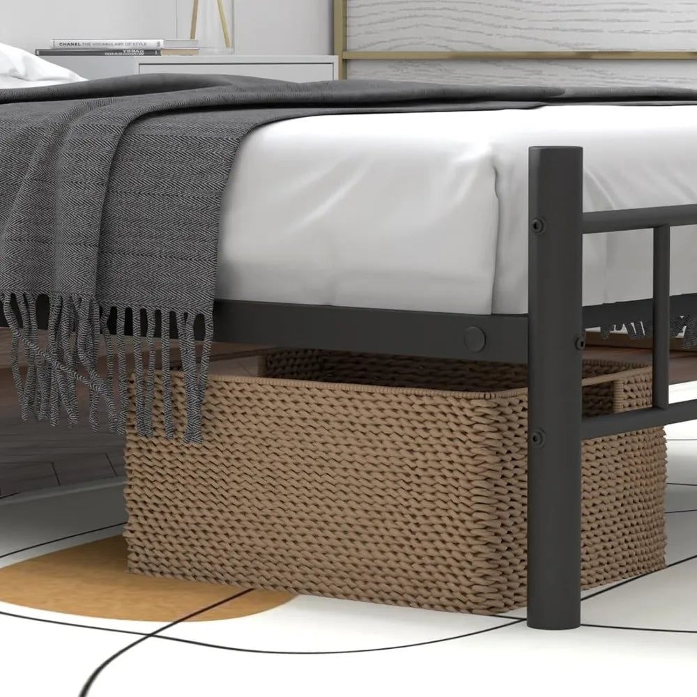 Heavy-Duty Black Double Bed Frame