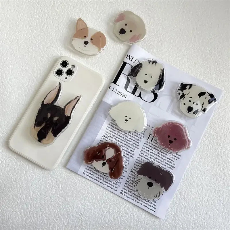 2pcs Cute Dog Phone Ring Holders