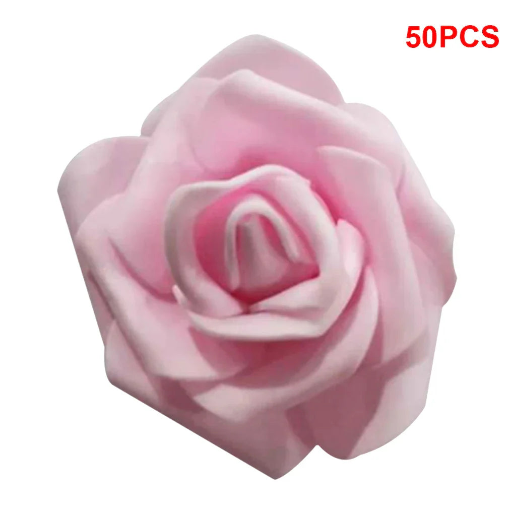 50PCS PE Foam Artificial Rose Flowers