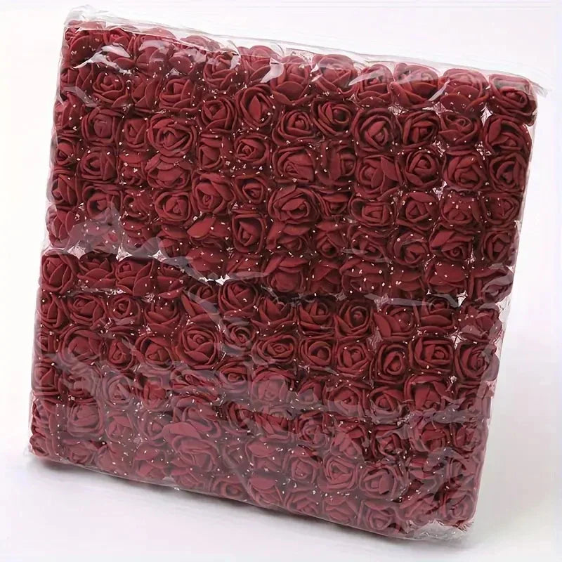 144pcs Mini Red Foam Rose Heads