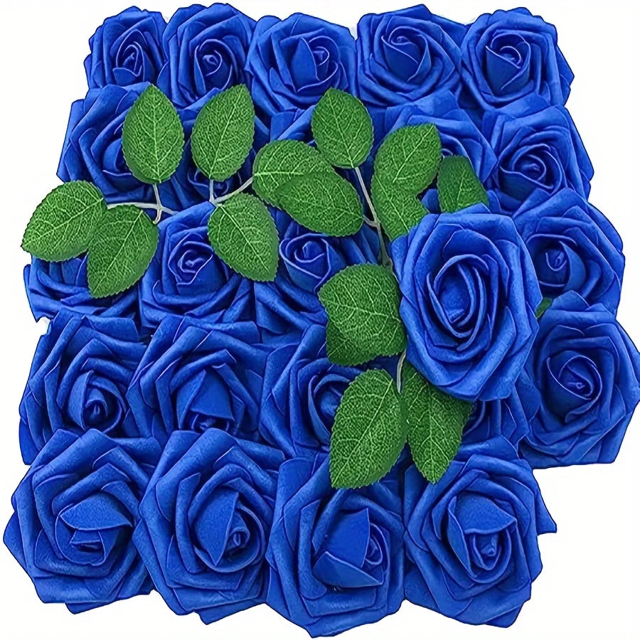 25PCS Artificial Roses with Stems for DIY