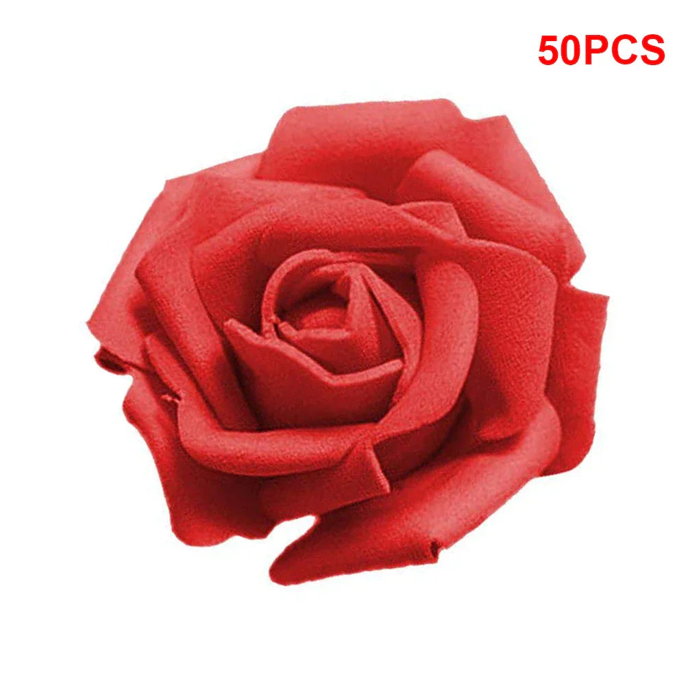 50PCS PE Foam Artificial Rose Flowers