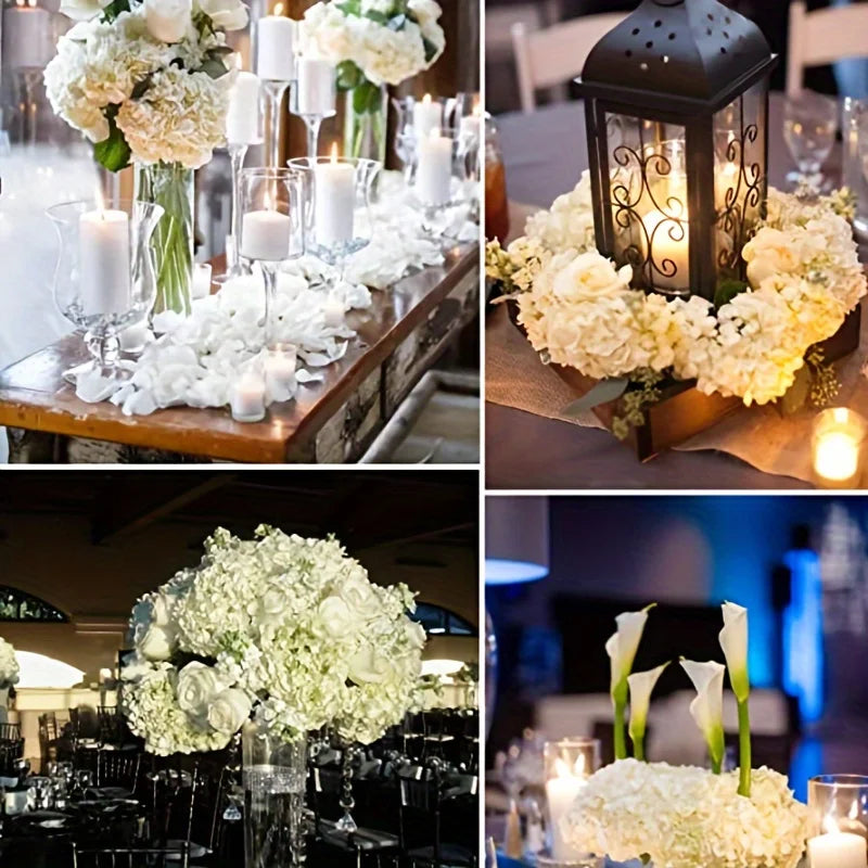 10PCS Silk Hydrangea Heads with Stems