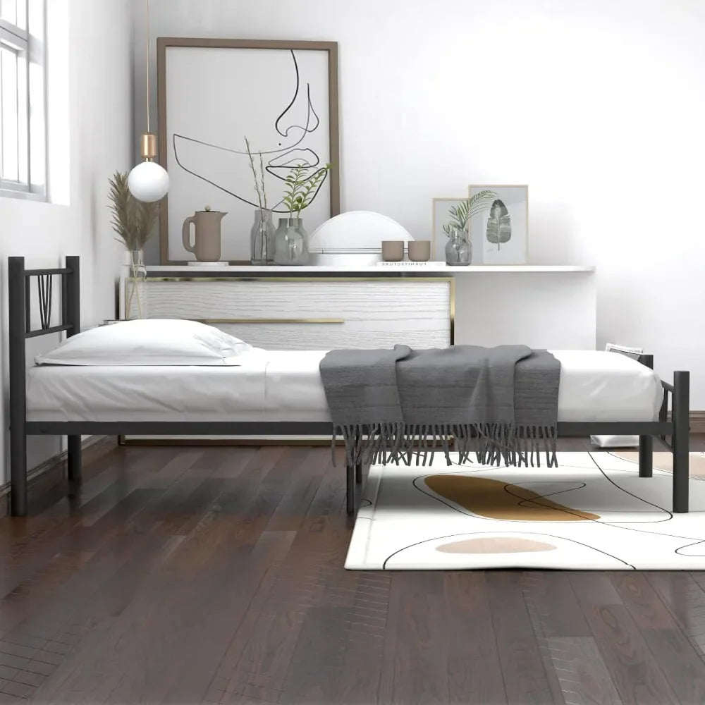 Heavy-Duty Black Double Bed Frame