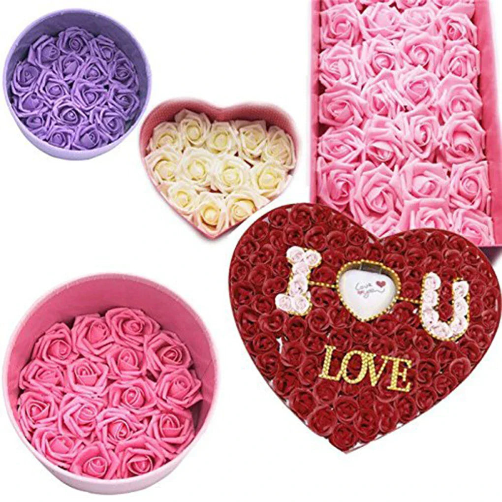 50PCS PE Foam Artificial Rose Flowers
