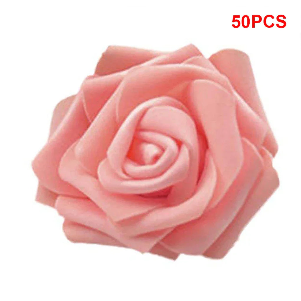 50PCS PE Foam Artificial Rose Flowers