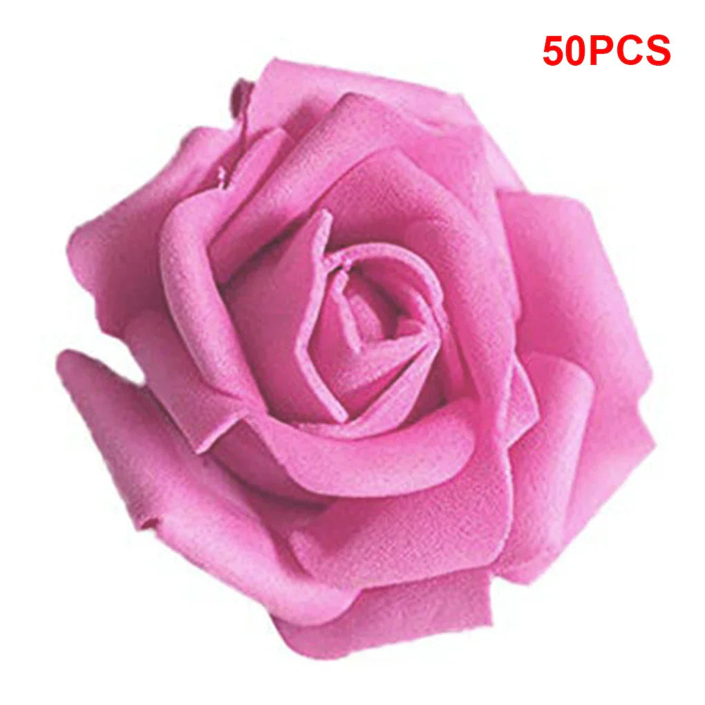 50PCS PE Foam Artificial Rose Flowers