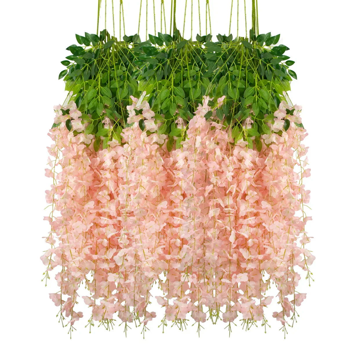 12PCS Silk Wisteria Vine Hanging Flowers