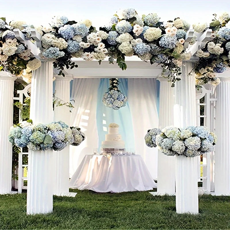 10PCS Silk Hydrangea Heads with Stems