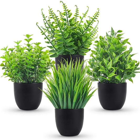 4-Pack Small Artificial Plants Décor
