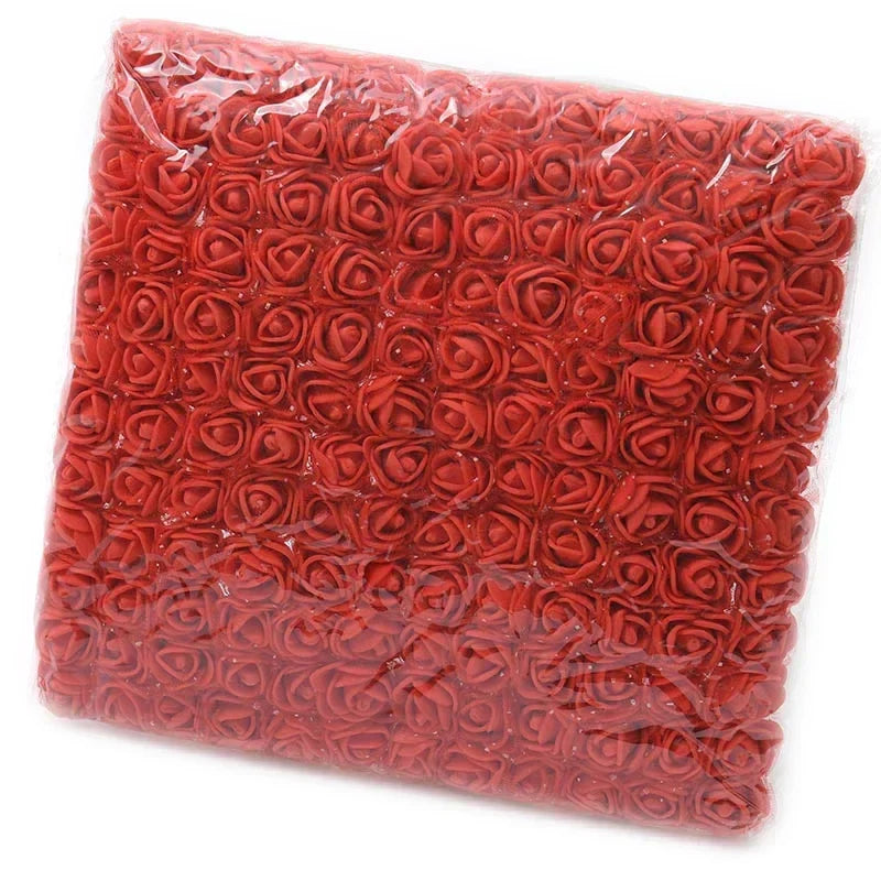 144pcs Mini Red Foam Rose Heads