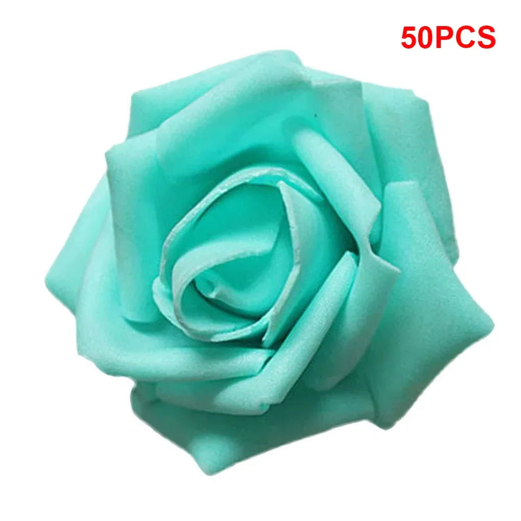 50PCS PE Foam Artificial Rose Flowers