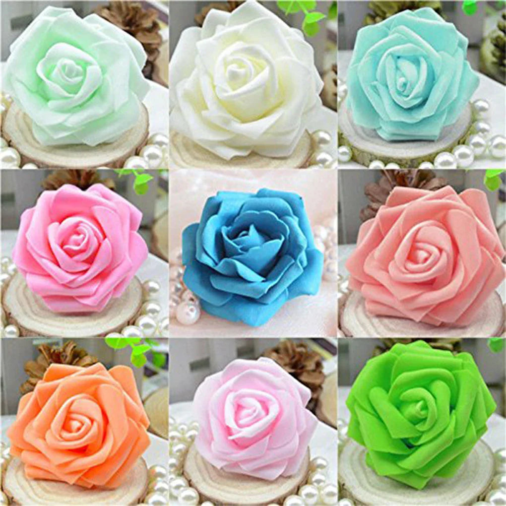 50PCS PE Foam Artificial Rose Flowers