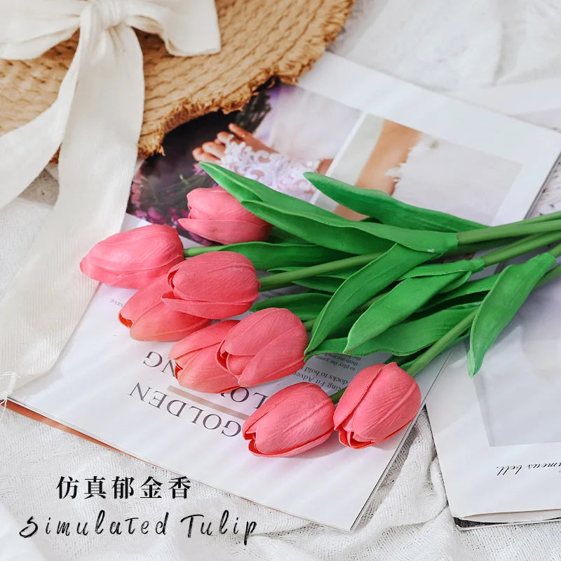 5 Bundles Real Touch Artificial Tulips