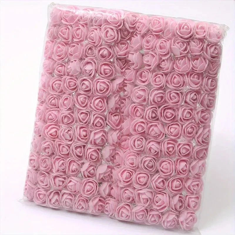 144pcs Mini Red Foam Rose Heads