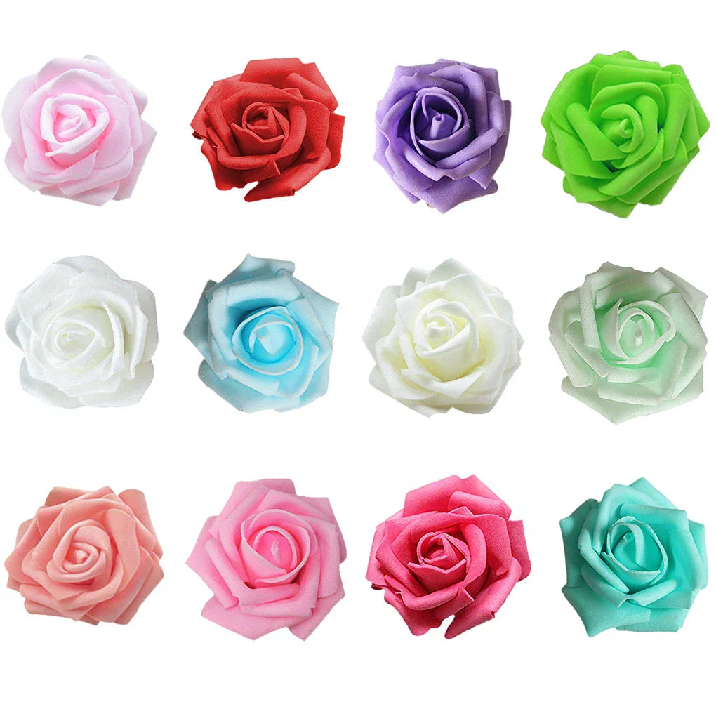 50PCS PE Foam Artificial Rose Flowers