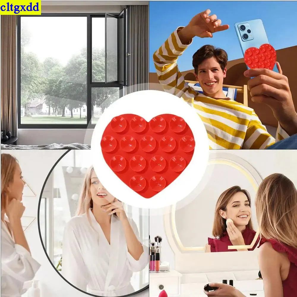 2PCS Heart-Shaped Suction Phone Pads