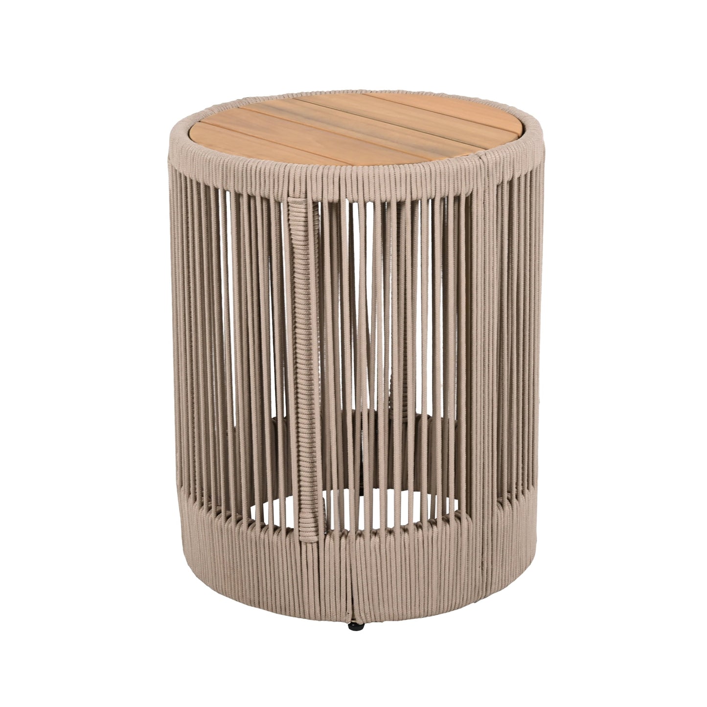 Homy Casa Modern Outdoor End Table, Side Table for Patio, Deck, and Balcony Use, Beige